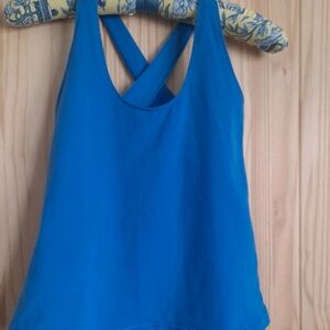 lululemon athletica Blue Crisscross Tank Top